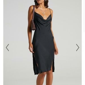 Leville Dress in Black Satin - NWT, Size 8 (Small)